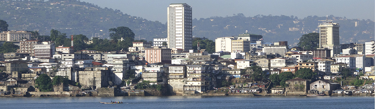 aerial view of Freetown city in Sierra Leone