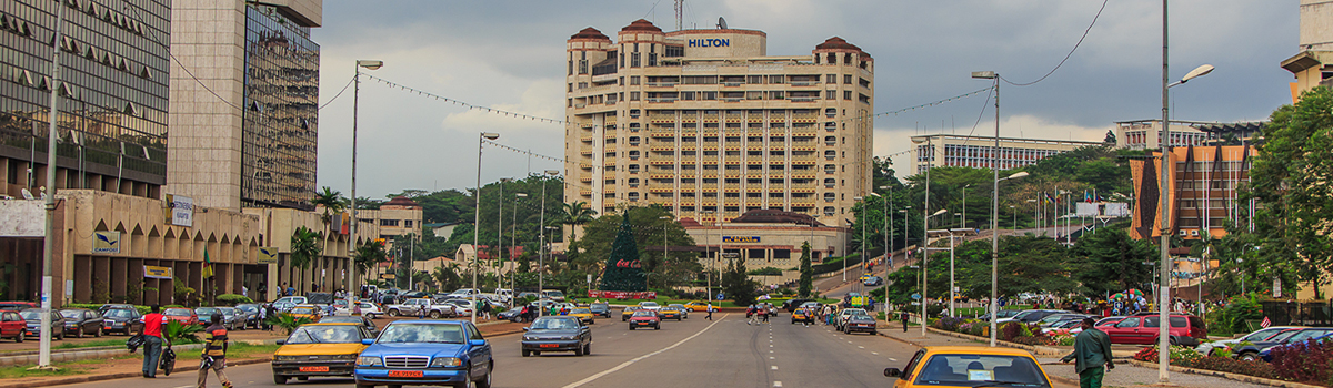 aerial view of Yaoundé city in Cameroon